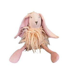 Restoration Hardware Baby & Child Pink Bunny Rabbit Plush Knit 2017 Toy Lovey